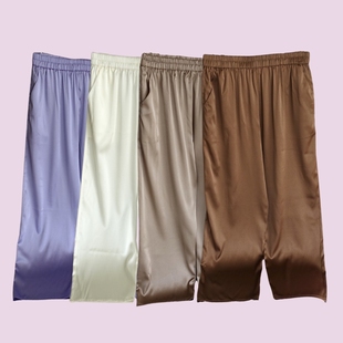 桑蚕真丝直筒裤 加大 女宽松休闲百搭显瘦舒适透气亲肤高腰空调长裤