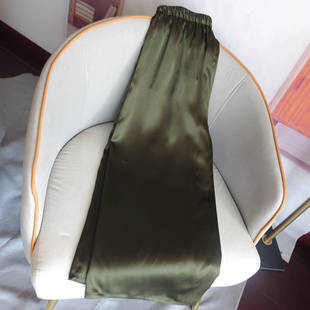 100桑蚕真丝女夏新休闲气质大直筒阔腿裙裤 超凉快垂质感九分加长