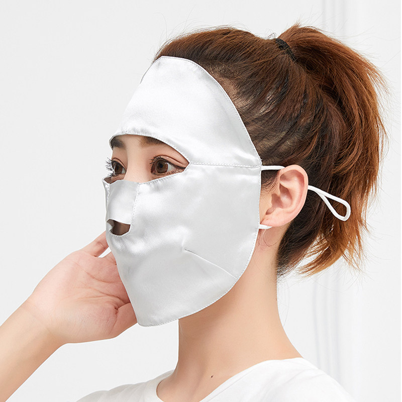 SUMMER 100% SILK SUNSCREEN UV PROTECTION FULL FACE MASK SLEEP FACE PROTECTOR FACE MASK MULBERRY SILK SUNSHADE WINDPROOF FACE MASK