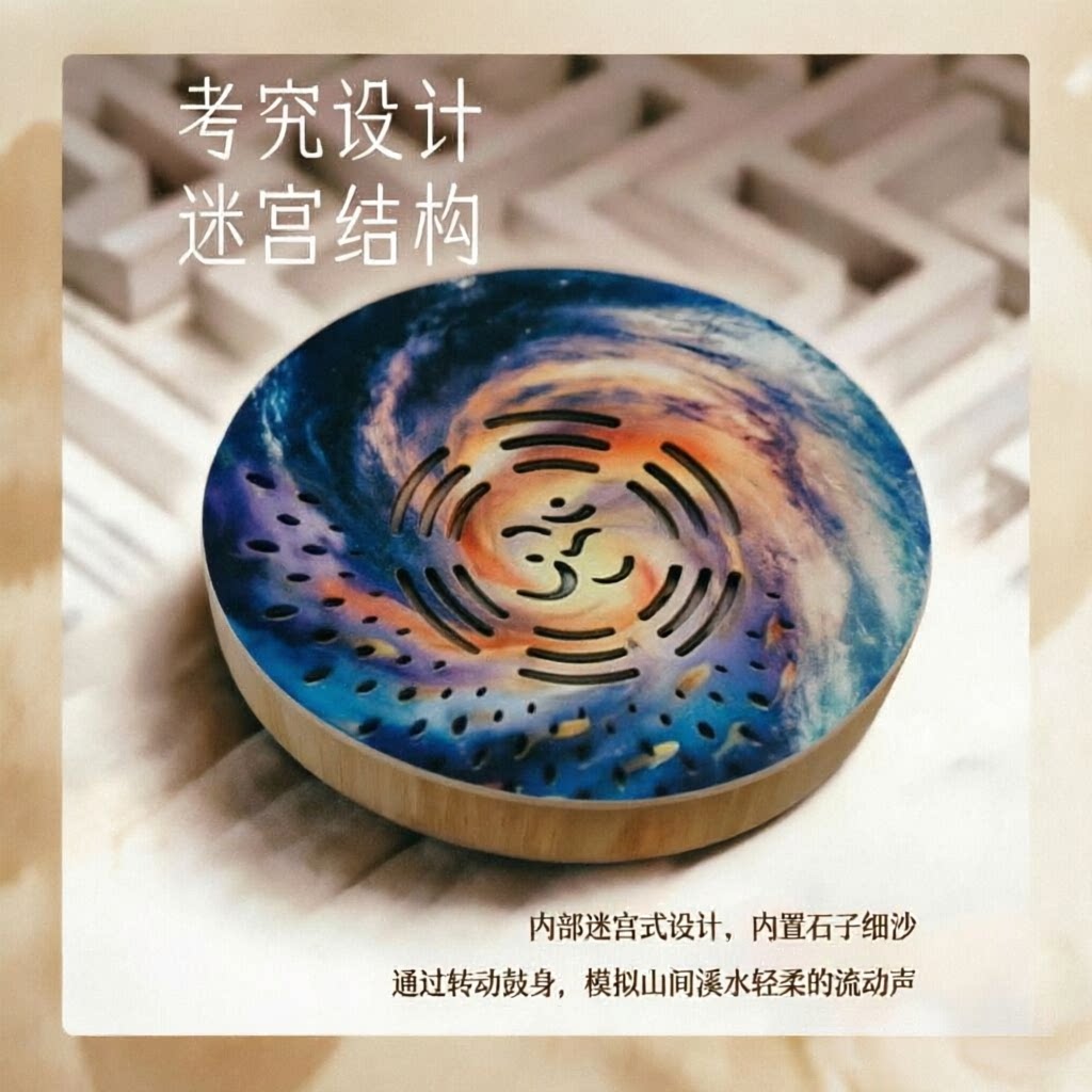 溪水鼓拟流水声疗愈乐器减压冥想助眠小众乌克兰民族乐器音疗雨盘