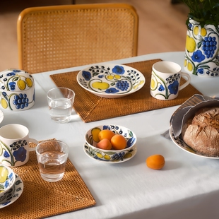芬兰进口Arabia硕果咖啡杯碟马克杯子圆盘碗陶瓷餐具水壶北欧田园