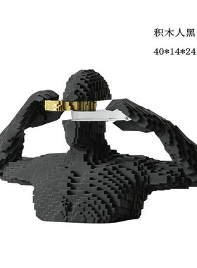 简约现代3D立体拼接任务雕塑摆件欧美设计轻奢样板间客厅软装饰i.