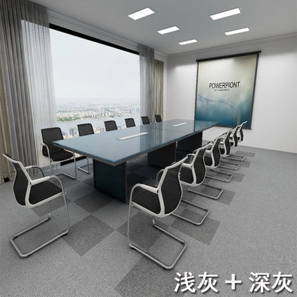 大于办公室灰色块毯片材写字楼条纹ＰＶＣ软底耐磨黑灰色方块地毯