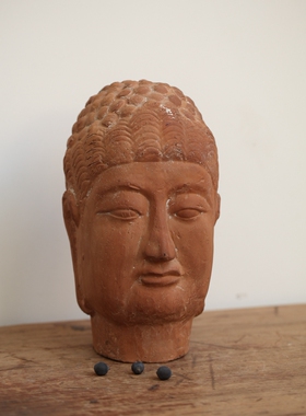 东南亚复古禅意泰式佛头佛首佛像装饰品玄关走廊客厅酒柜陈列摆件