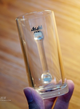 日本Asahi Beer朝日啤酒杯小酒杯扎啤杯小酌玻璃杯进口把手杯子