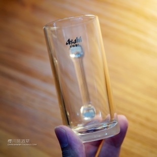 日本Asahi Beer朝日啤酒杯小酒杯扎啤杯小酌玻璃杯进口把手杯子