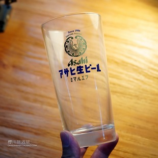 日本进口朝日Asahi BEER生啤酒扎啤杯复活玻璃杯精酿啤酒杯厚底