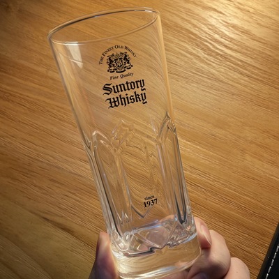 日本SUNTORY三得利1937 WHISKY角高级威士忌酒杯一口闷玻璃杯带盒