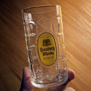 日本SUNTORY LTD三得利WHISKEY 角杯龟甲型玻璃杯威士忌酒杯 高款