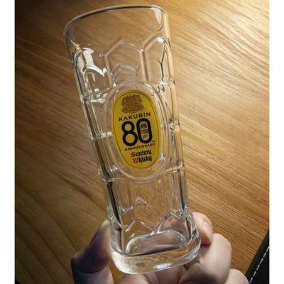 日本三得利SUNTORY WHISKEY角牌杯KAKUBIN龟甲型玻璃杯威士忌酒杯