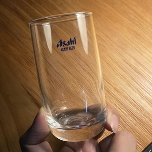 日本朝日Asahi BEER玻璃啤酒杯 原装进口日式家用杯底部厚实水杯
