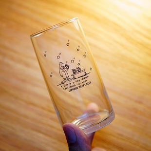 日本进口SAPPORO BEER三宝乐札幌卡通流星雨玻璃水杯啤酒杯 DRAFT