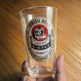 日本产SAPPORO三宝乐札幌啤酒惠比寿YEBISU拉格啤酒杯玻璃杯带盒
