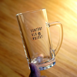 日本SUNTORY OLD三得利WHISKEY玻璃杯厚底威士忌酒杯洋酒杯带把手