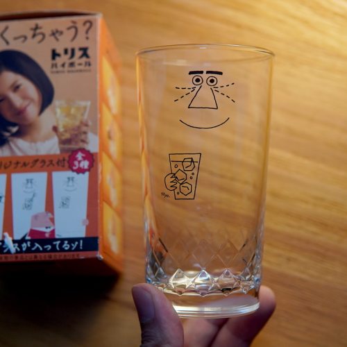 日本产SUNTORY三得利WHISKY TORYS SODA威士忌苏打酒杯玻璃杯带盒
