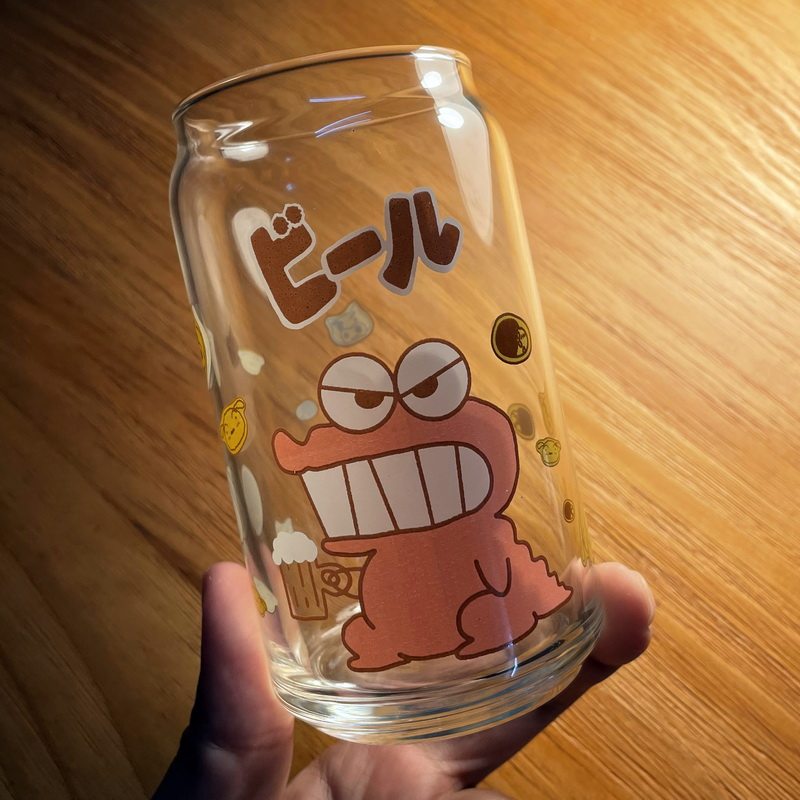 饼干可乐杯水杯玻璃杯 卡通动漫创意肥宅快乐汽水杯啤酒杯355ml