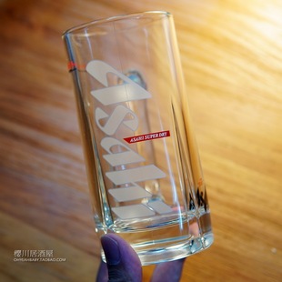 日本Asahi 把手杯小酒杯子 Beer朝日啤酒杯扎啤杯小酌玻璃杯进口