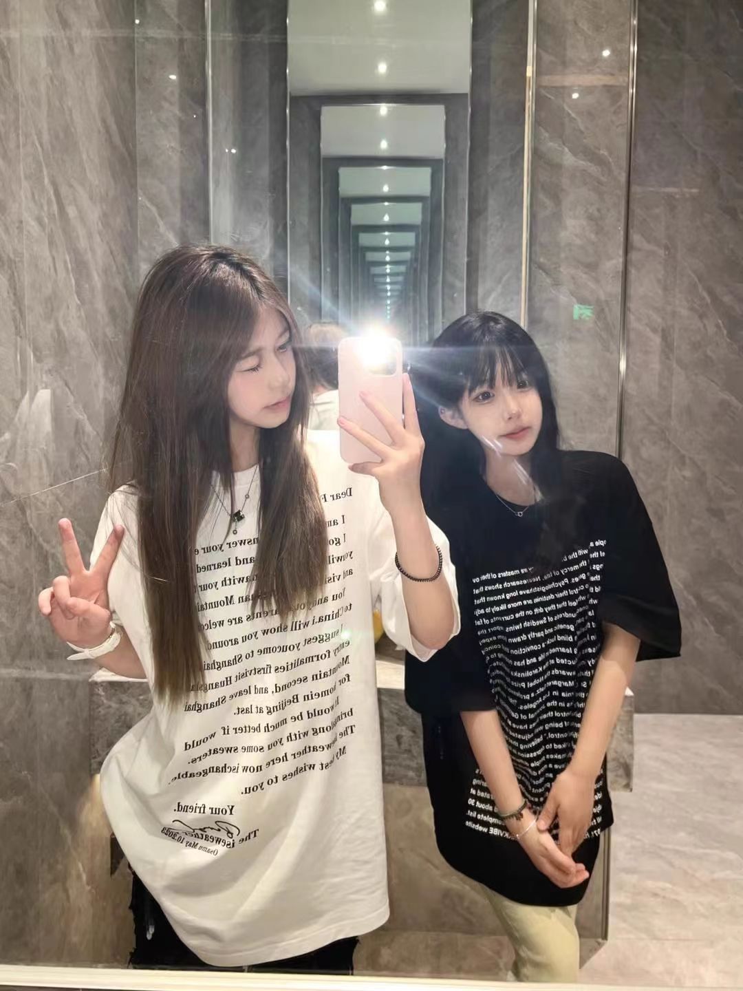 100%美式街头纯棉短袖女夏季字母印花童装t恤宽松半袖上衣ins新潮