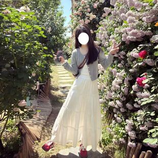 夏季新款快手网红同款中大童防晒开衫外套+背心+半身裙三件套装女