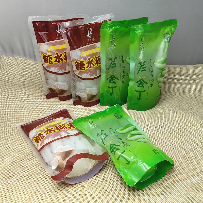 糖水芦荟丁爽口芦荟粒库拉索芦荟果肉粒奶茶甜品食品即食300g*6包