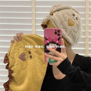 ins风可爱卡通干发帽超强吸水速干不掉毛家用长款洗头包头巾加厚