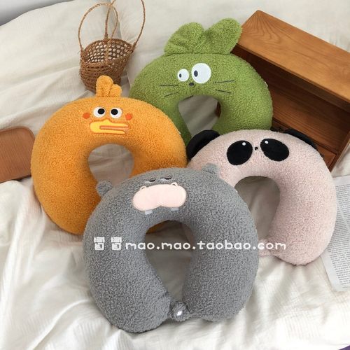 可爱小动物U型枕记忆棉女生靠枕