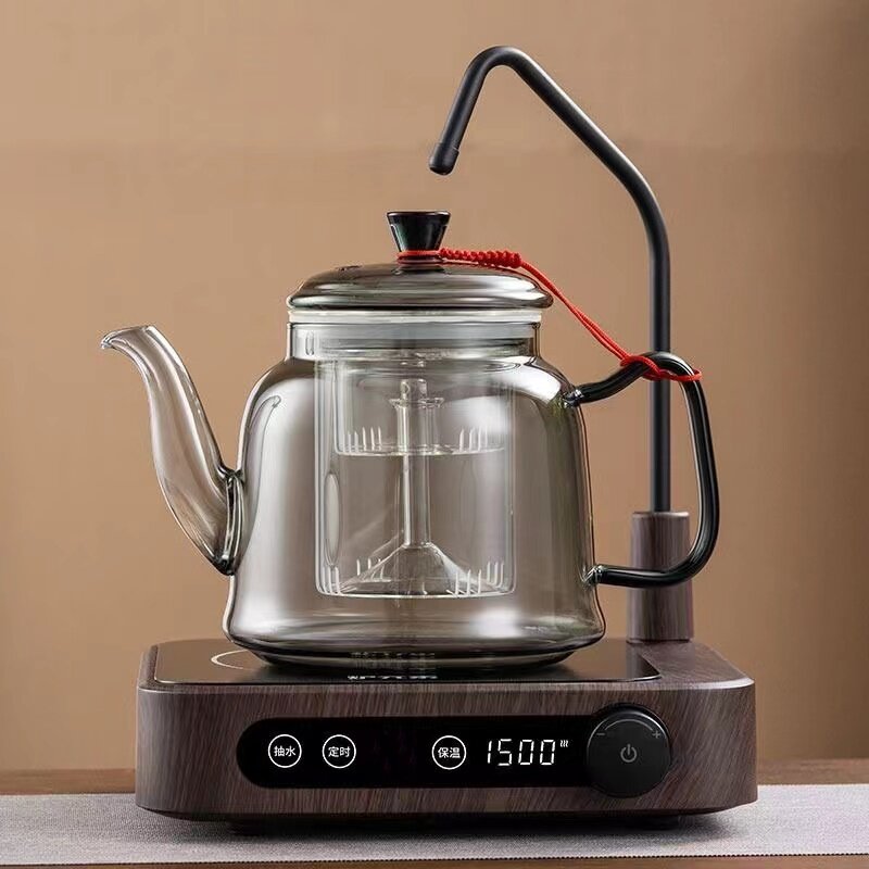 炉元素2025新款自动上水电陶炉煮茶器烧茶壶电热蒸煮茶壶一体玻璃