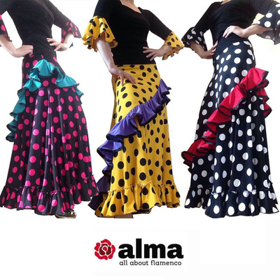 Alma Flamenco弗拉门戈订制舞裙练习裙佛朗明哥波点荷叶裙