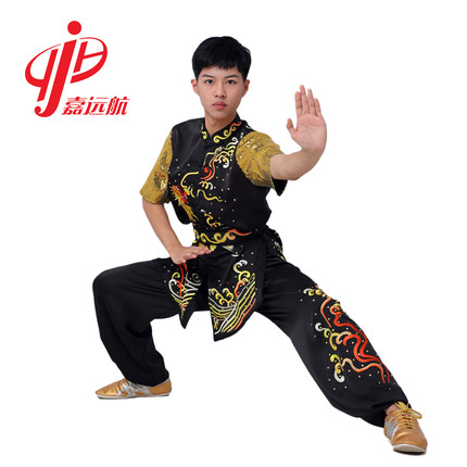 嘉远航刺绣武术表演服男鱼跃龙门艺考竞赛服比赛服长拳服练功服