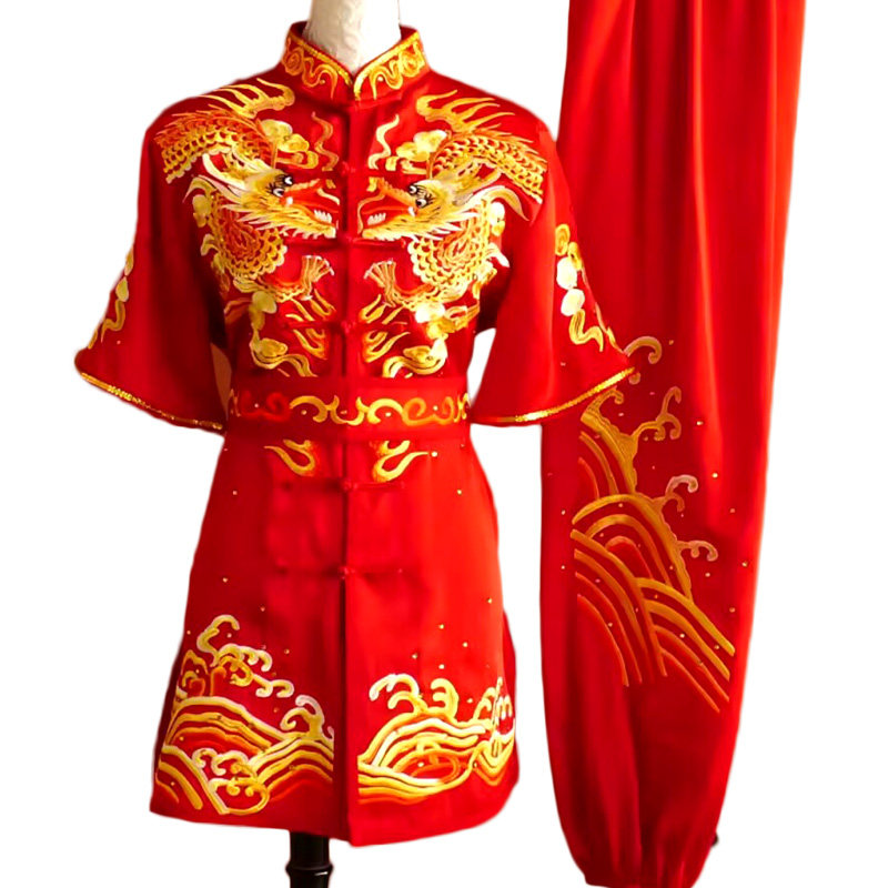 嘉远航2025专业运动员武术比赛服武校学生体考服表演服彩服刺绣龙