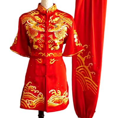 嘉远航2025专业运动员武术比赛服武校学生体考服表演服彩服刺绣龙