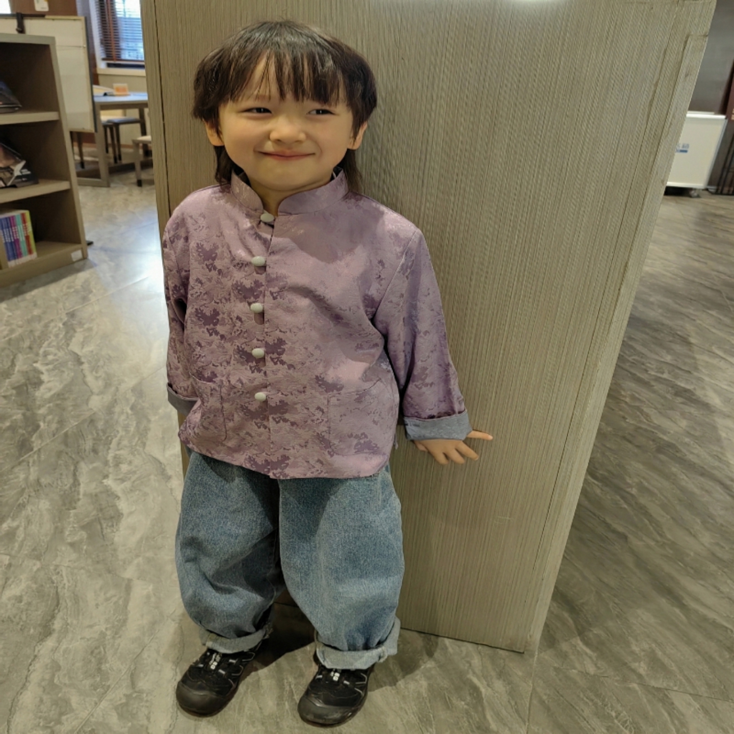 两面可穿男童唐装新中式薄款外套