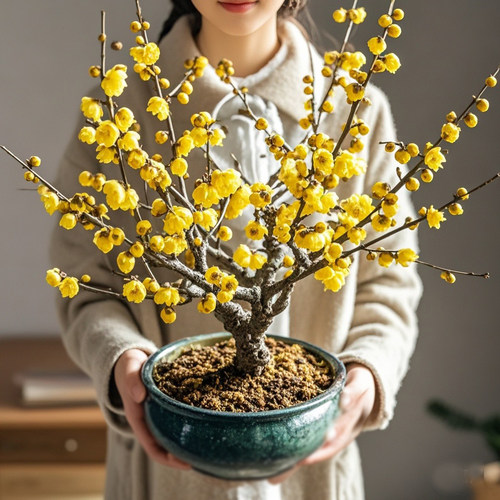 素心腊梅花树苗盆栽耐寒冻老桩庭院嫁接原生红梅阳台盆景花卉植物