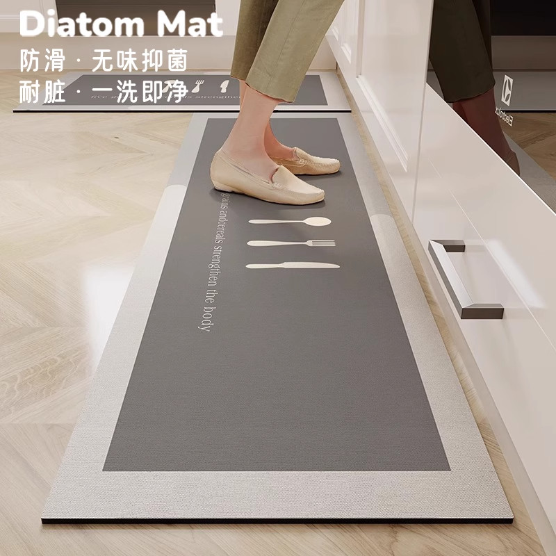 厨房地垫防滑防油可擦免洗新款厨房专用硅藻泥吸水地垫子