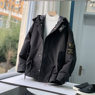 两件套 立体刺绣水重磅水洗布连帽男加厚羽绒服F862 可拆卸内胆