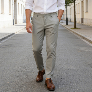 铜氨丝 细腻顺滑 凉感舒适 春夏季男士商务休闲直筒薄休闲裤Y2339