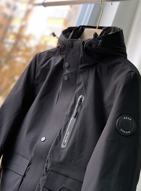 90白鸭绒填充户外冲锋衣面料 冬季男士防风防水中长款羽绒服F817