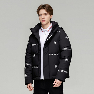 羽绒服外套F947 90白鸭绒加厚连帽男士 意大利设计 立体烫压防水