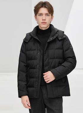 大牌原货 线下2099 蚕丝面料石墨稀加热恒温 冬季男士羽绒服F502