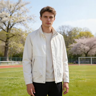 立领夹我男士 浅色插肩袖 透气短示潮流休闲外套D2820 春季 原单正品