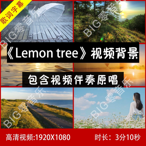 Fool's Garden《Lemon tree》原唱伴奏视频柠檬树风景素材LED背景
