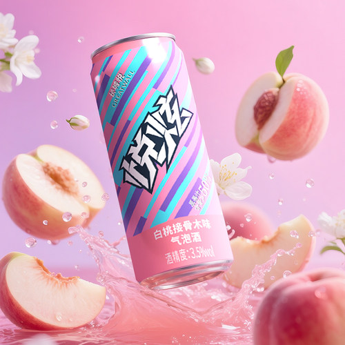 长城悦炫白桃接骨木风味气泡酒