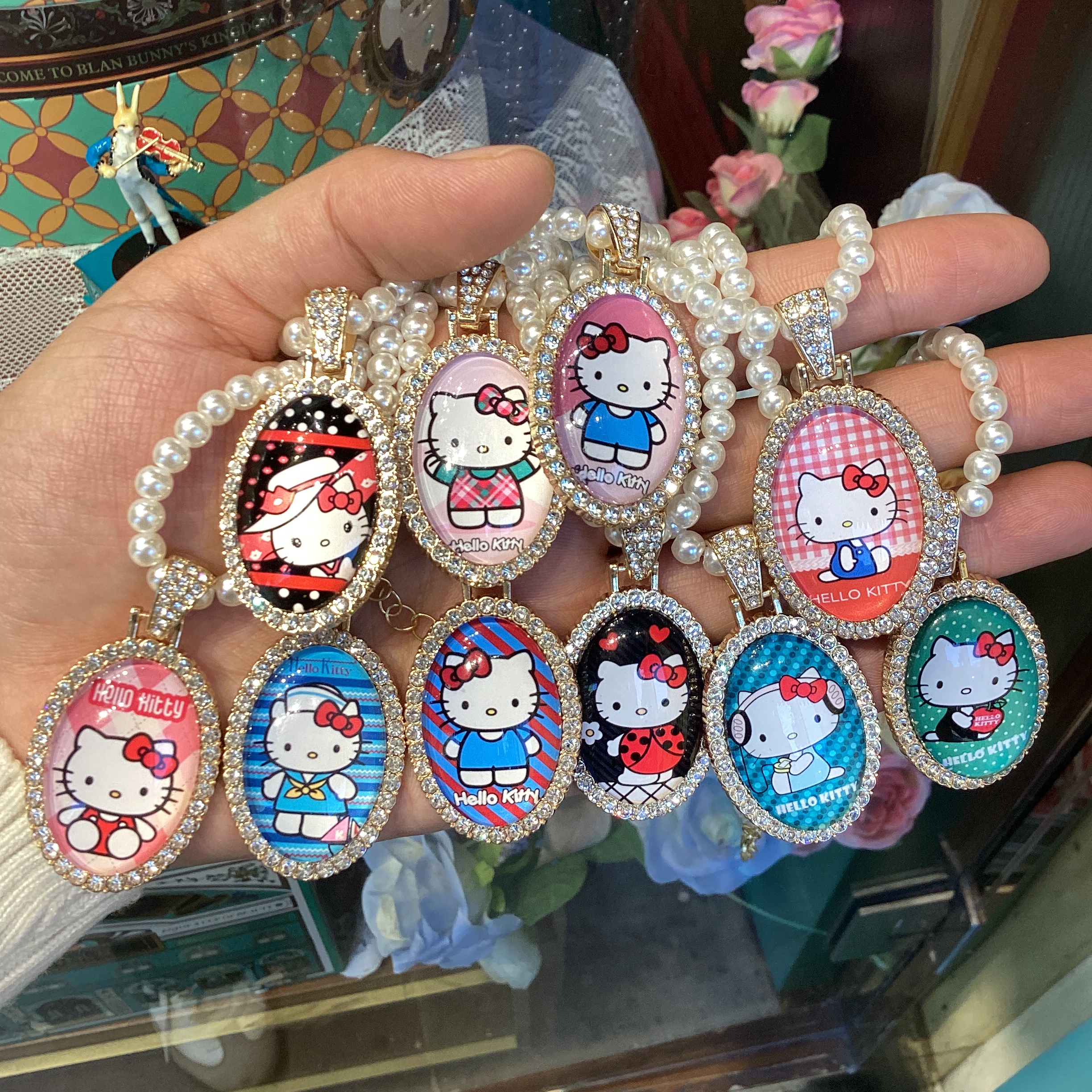 新款hellokitty凯迪猫珍珠项链经典卡通锁骨毛衣链闺蜜女生礼物