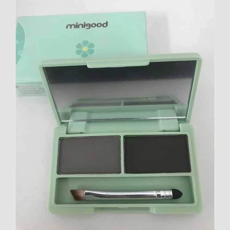minigood尚优凡品花卉凝色锁型深灰加浅灰眉粉眉刷二合一自然易上