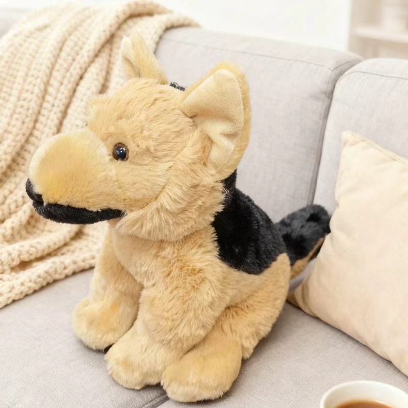 仿真德牧小狗毛绒玩具公仔