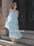 1313 Multi -Layer Heavy -Duty Юбка юбка!Baby Blue 66%Sky Skin Skirt Snaping Summer Look