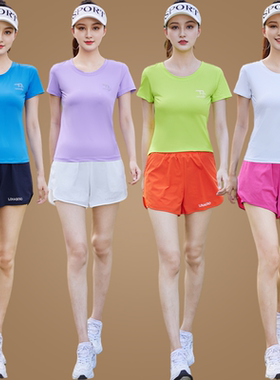鬼步舞健身短袖短裤运动广场舞服装夏季新款套装女跳舞上衣舞蹈服