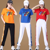 Спортивный комплект, летний костюм, короткий рукав, свободный крой