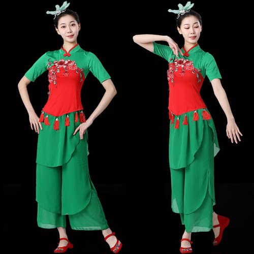 广场舞秧歌服民族演出服漂亮好看