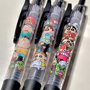 日本ZEBRA斑马中性笔蜡笔小新联名限定JJ15学生黑色水笔稀有现货